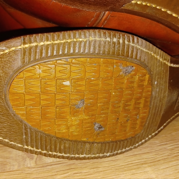 Cowboy steeltoe boots made in USA. ANSI safety code. Size 11D, light brown. - Picture 6 of 15